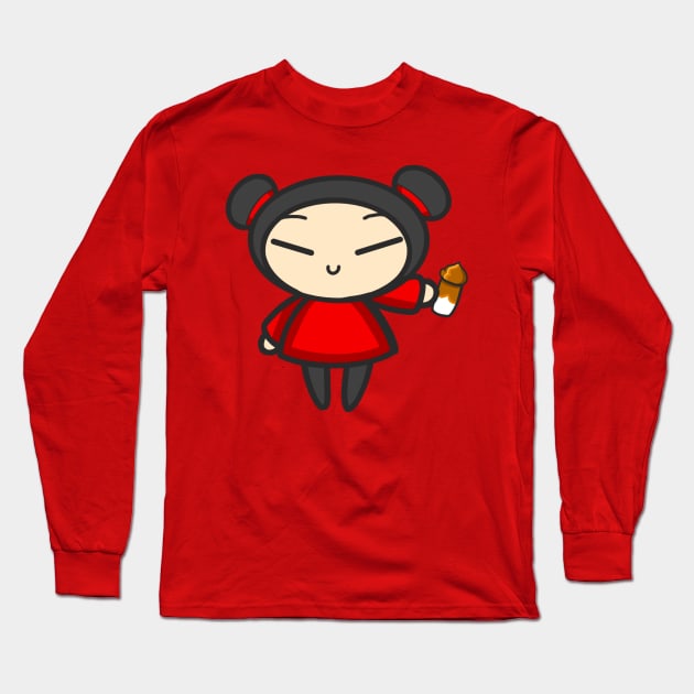 Dalgona Coffee Pucca Long Sleeve T-Shirt by aishiiart